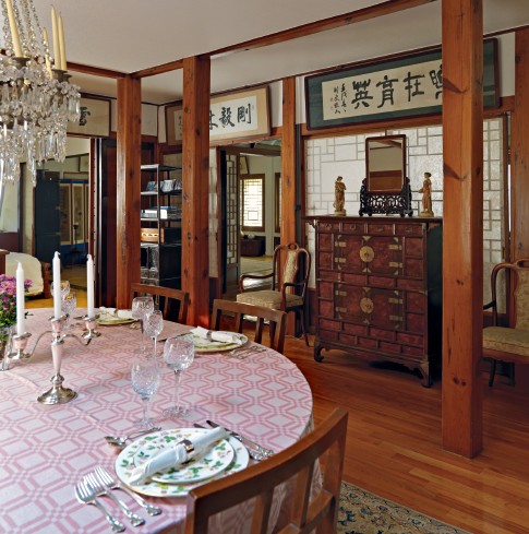 The dining room like the living room displays Korean antiques and objects - photo 7