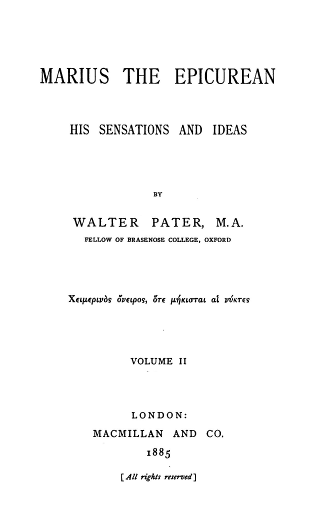 The first editions title page Walter Pater by WS Wright close to the - photo 9