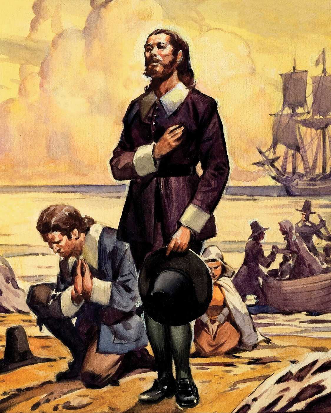 Pilgrim fathers arriving in America Freedom of Worship by Norman - photo 2