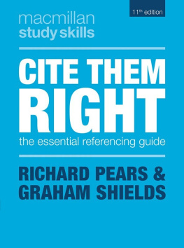 Pears - Cite them right: the essential referencing guide