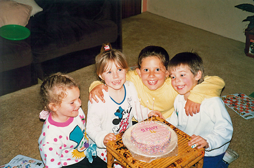 My fourth birthday party with friends from left to right Samantha Judson me - photo 5