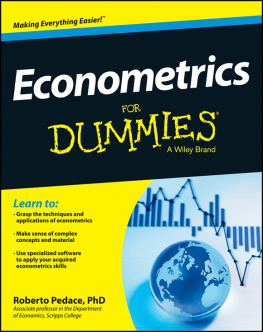 Pedace Econometrics for dummies: a Wiley brand