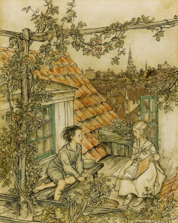 K ay a nd Gerda i n Their Garden High u p o n t he Roof Detail - photo 16