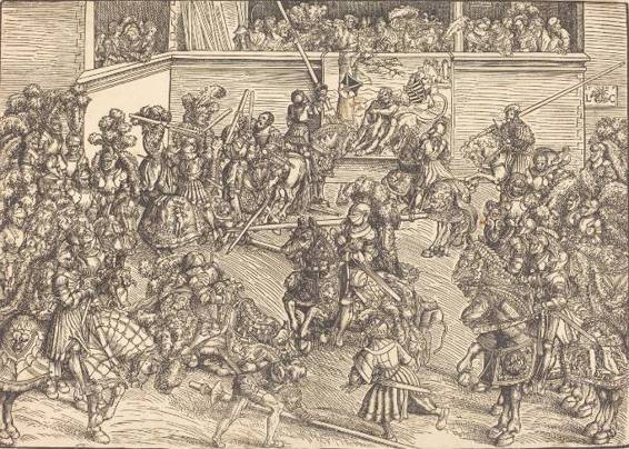 The Second Tournament with the Tapestry of Samson and the Lion 1509 Woodcut - photo 34