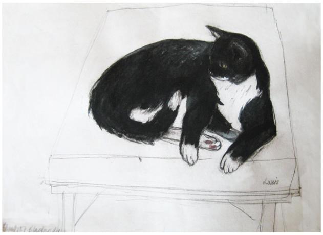 Elizabeth Blackadder is known for enjoying drawing her cats Louis has posed - photo 3