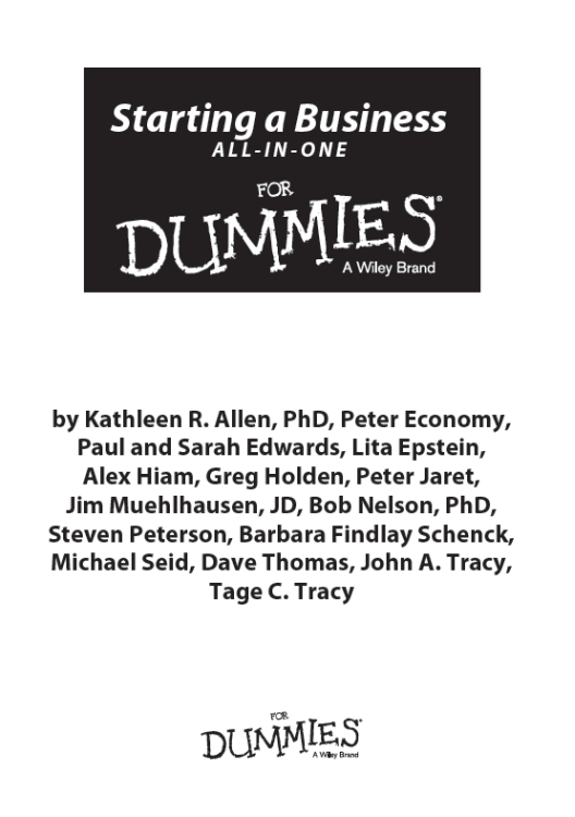 Starting a Business All-In-One For Dummies Published by John Wiley Sons - photo 2