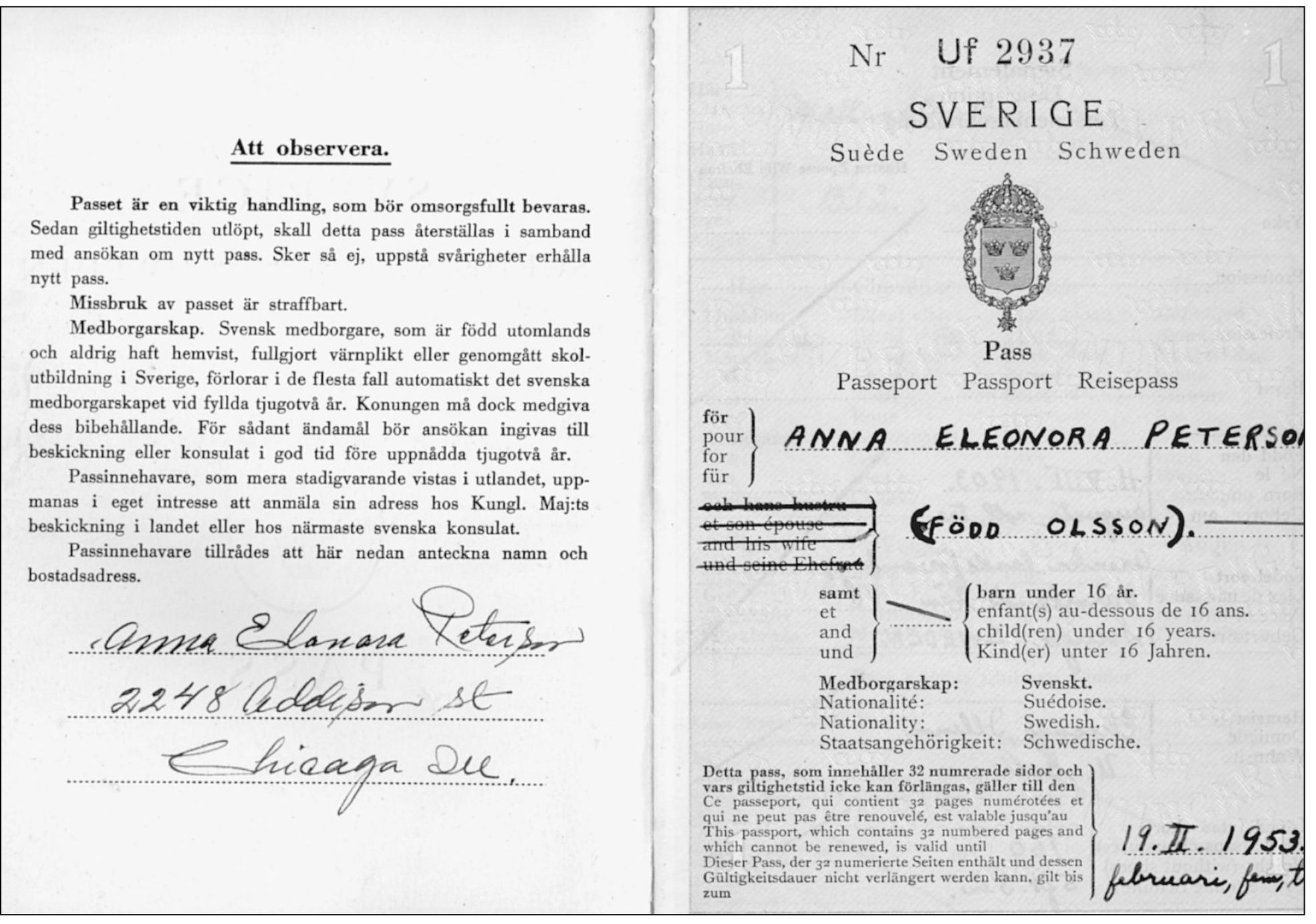 A TYPICAL SWEDISH PASSPORT Utilized by the authors grandmother for vacation - photo 4