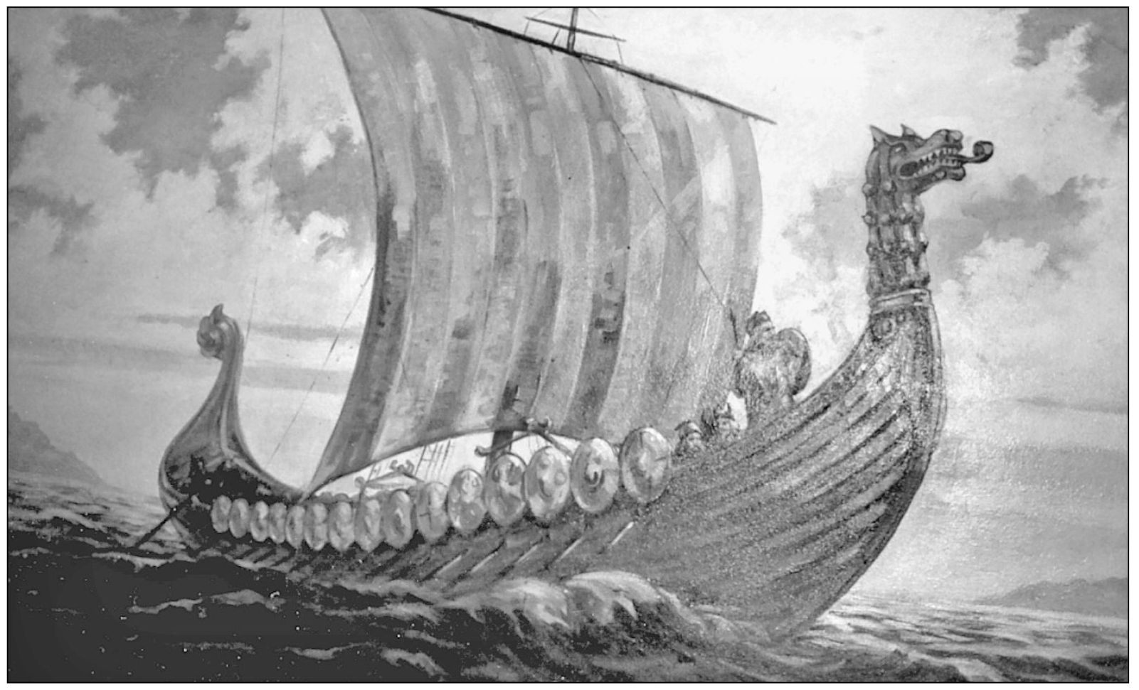 PAINTING OF A VIKING SHIP Although not a member of the Swedish American line - photo 7