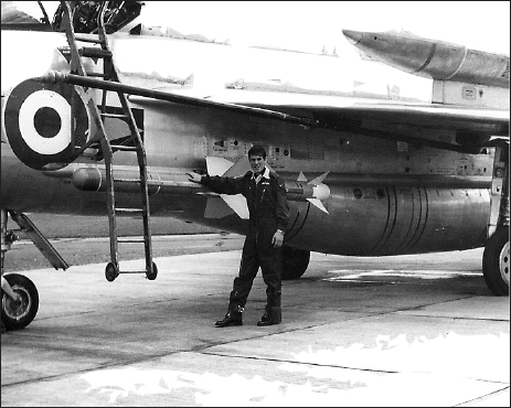 Steve Gyles by 11F Squadron Lightning Mk 6 fitted with over-wing fuel tanks - photo 1