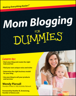 Piersall Wendy - Mom Blogging For Dummies