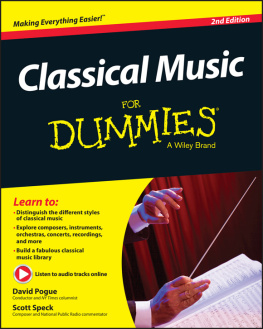 Pogue David Classical Music for Dummies