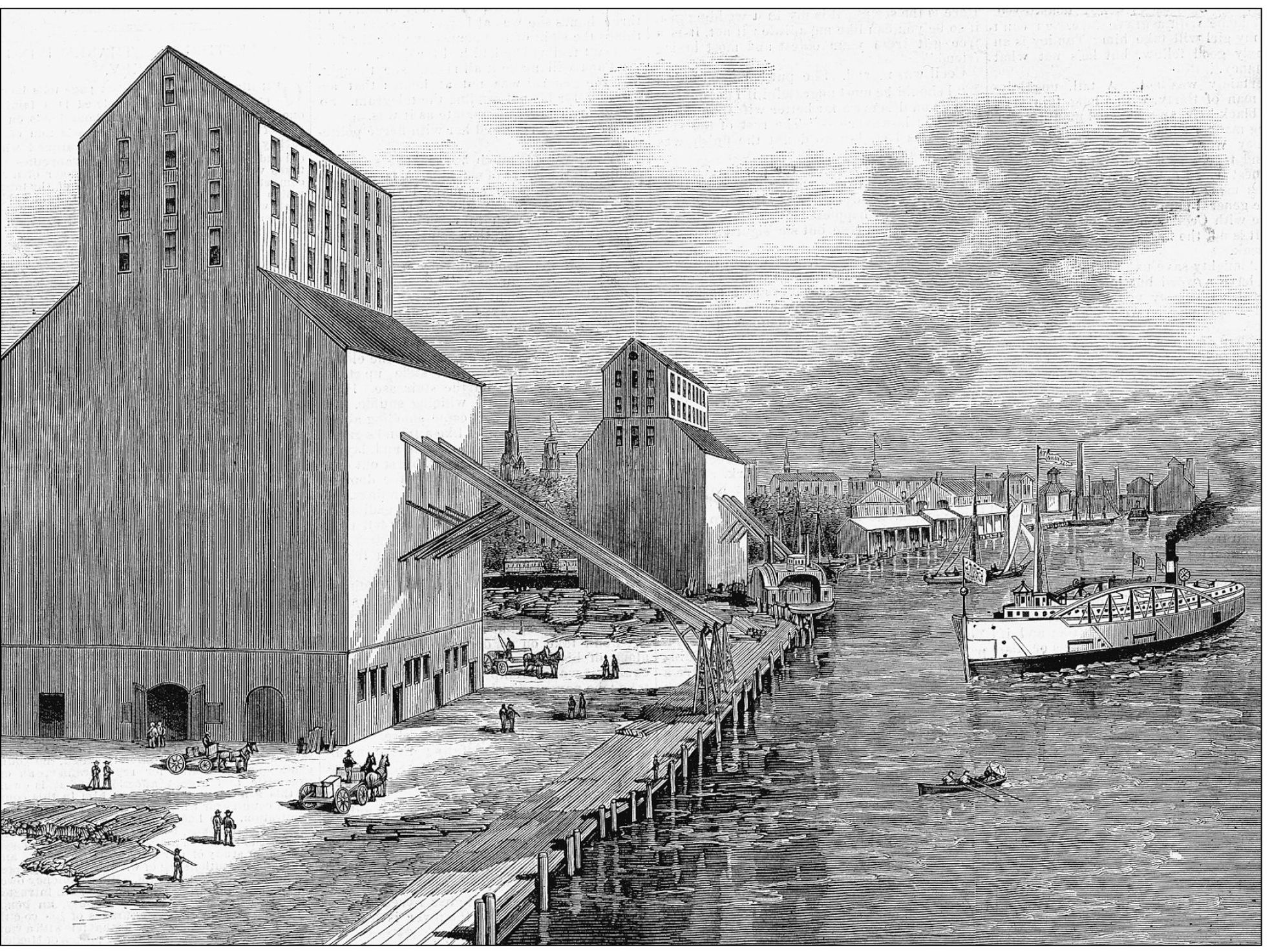 THE GRAIN ELEVATORS AT DETROIT 1854 The new Vanderbilt grain elevator is open - photo 4