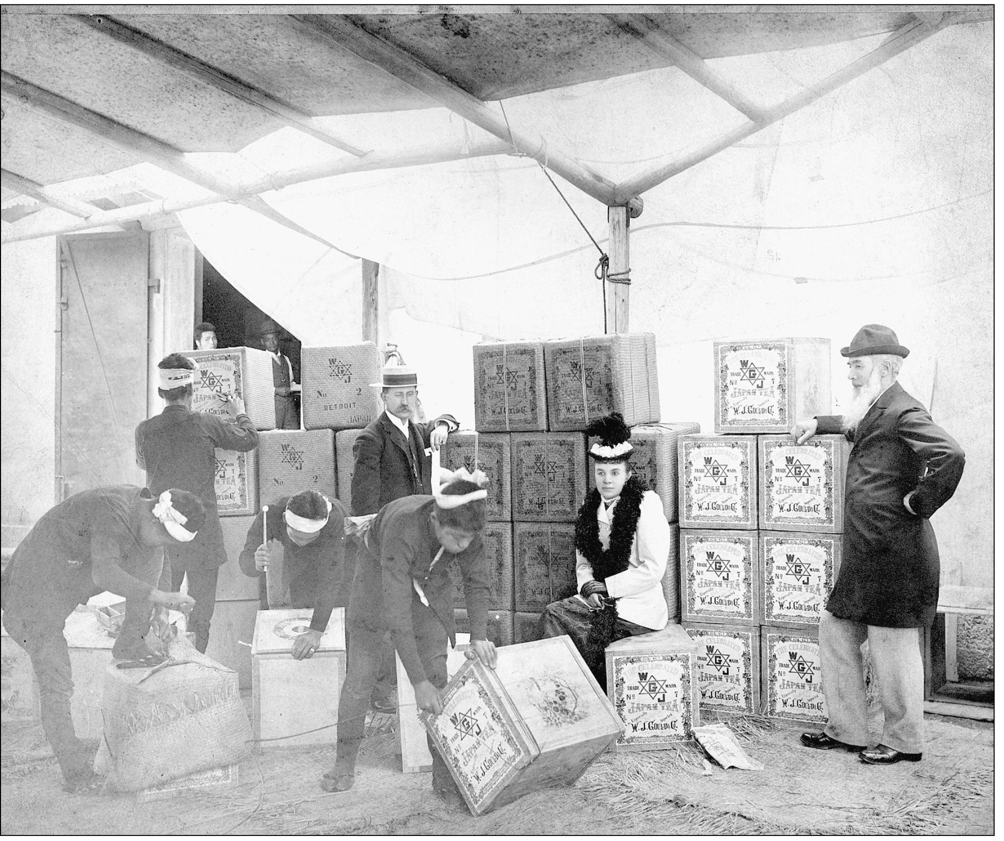 TEA IMPORTERS The WJ Gould Company seen here inspecting a shipment of Japan - photo 7