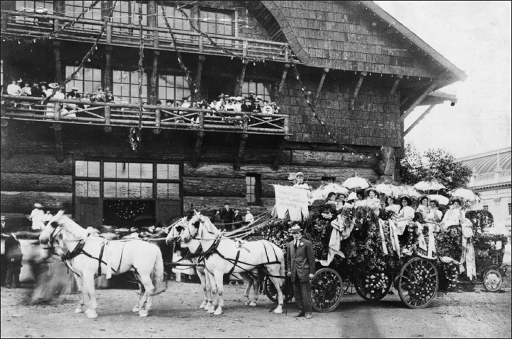 A horse-drawn float sits in front of the old Forestry Building in Northwest - photo 2