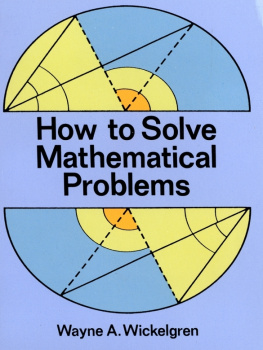 Wickelgren - How to Solve Mathematical Problems