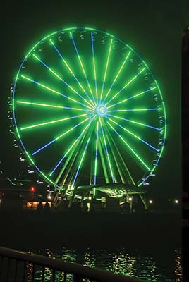 the Seattle Great Wheel lit in Seahawks colors Pike Place Market - photo 9