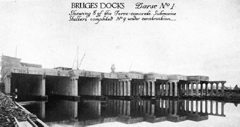 The German U-Boat shelters at Bruges in a post-war Allied photograph While - photo 3