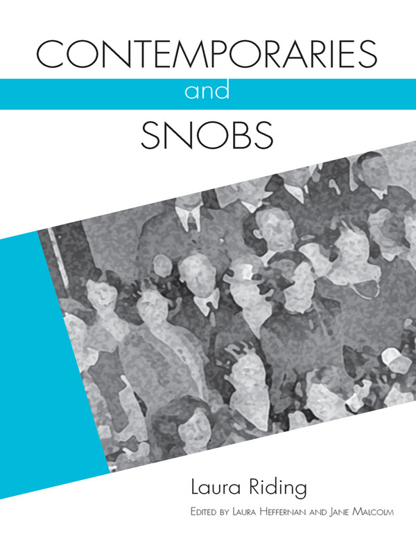 CONTEMPORARIES AND SNOBS MODERN AND CONTEMPORARY POETICS Series Editors - photo 1