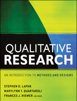 Quartaroli MaryLynn T. Riemer Frances J. Lapan Stephen - Qualitative Research