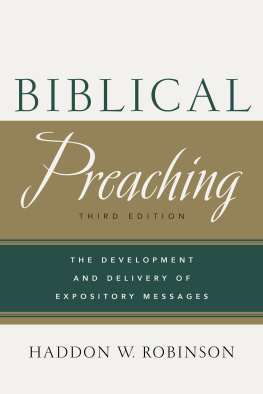 Robinson - Biblical preaching: the development and delivery of expository messages