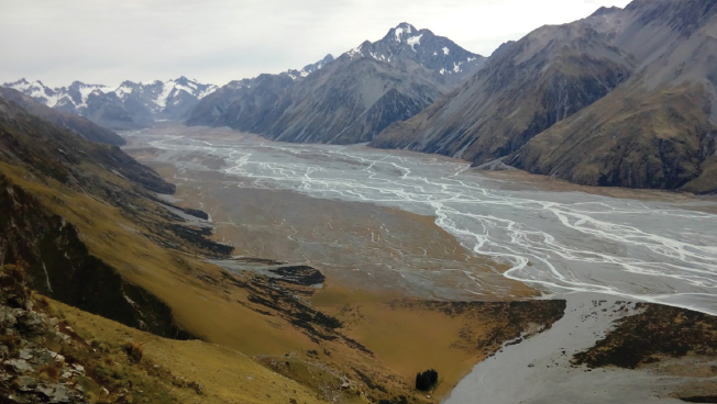 Godley River in the Southern Alps of New Zealand where we climbed high - photo 13