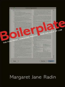 Radin - Boilerplate: the fine print, vanishing rights, and the rule of law