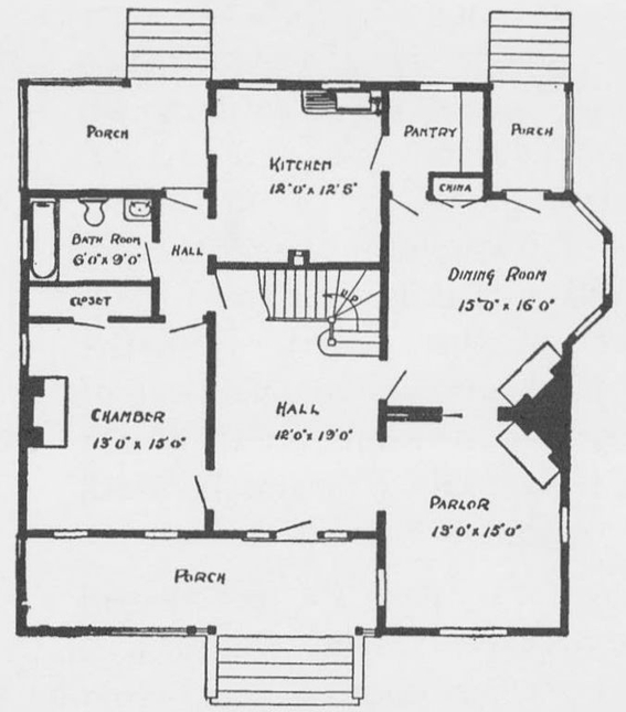 FIRST FLOOR PLAN SECOND FLOOR PLAN Design No 86 Cost about 1500 - photo 3