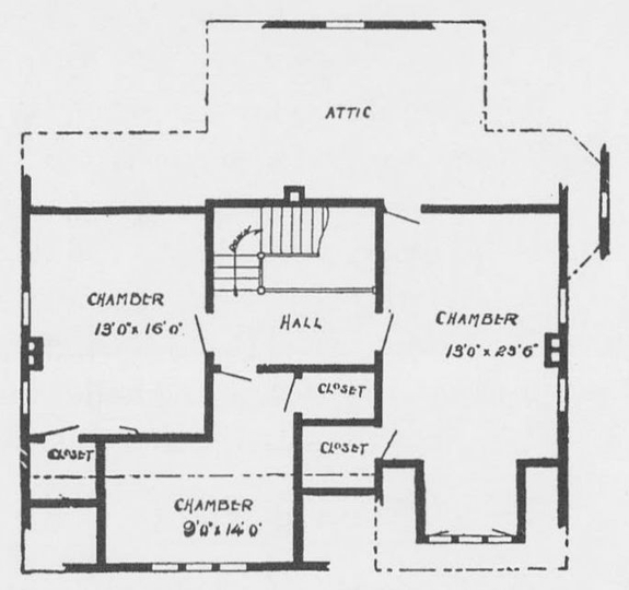 SECOND FLOOR PLAN Design No 86 Cost about 1500 Size width 40 feet - photo 4