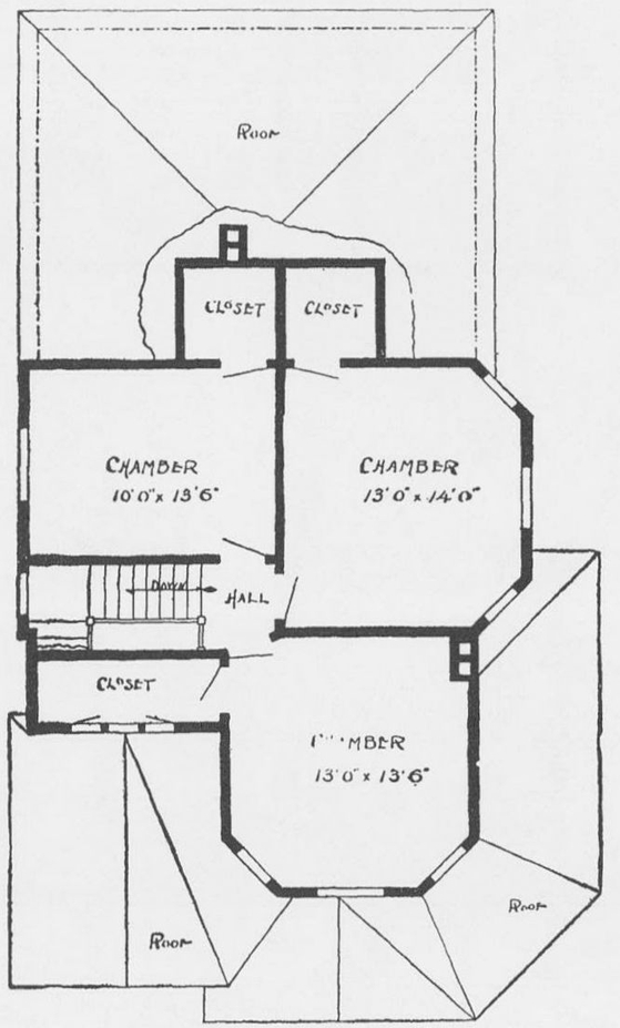 SECOND FLOOR PLAN Design No 84 Cost about 1900 Size width 28 feet - photo 10