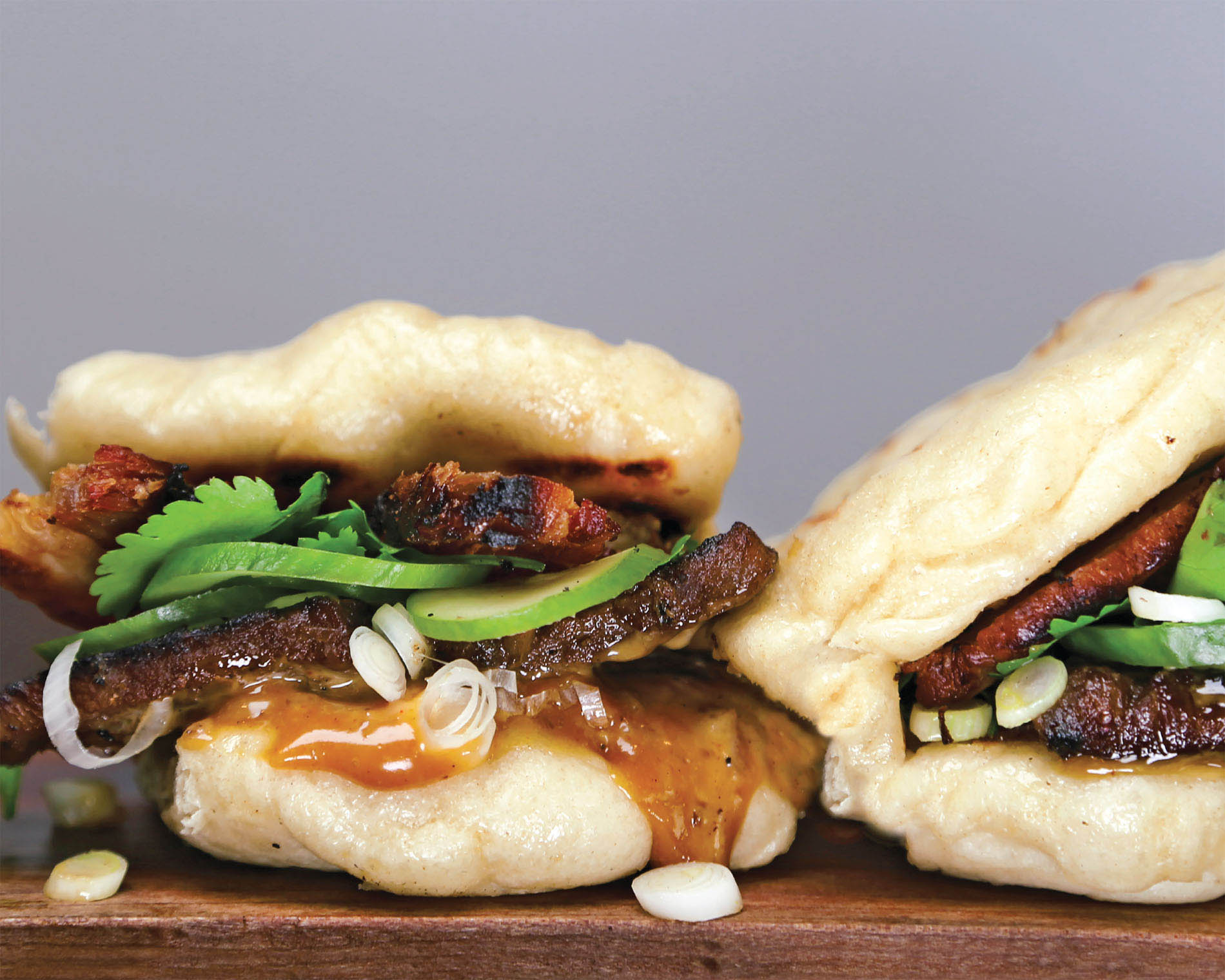 THE STACK SEARED CILANTRO SLICED GREEN ONIONS 1 SEARED 1 STEAMED BAO - photo 10