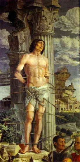 St Sebastian detail by Andrea Mantegna 1480 THE MOND CRUCIFIXION The - photo 26