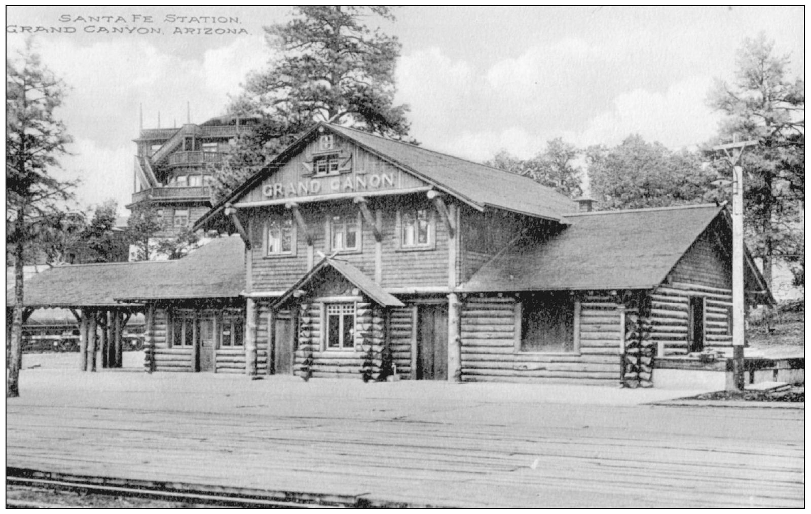 Visitors arriving at the Grand Canyon by train were greeted at this 1909 log - photo 3