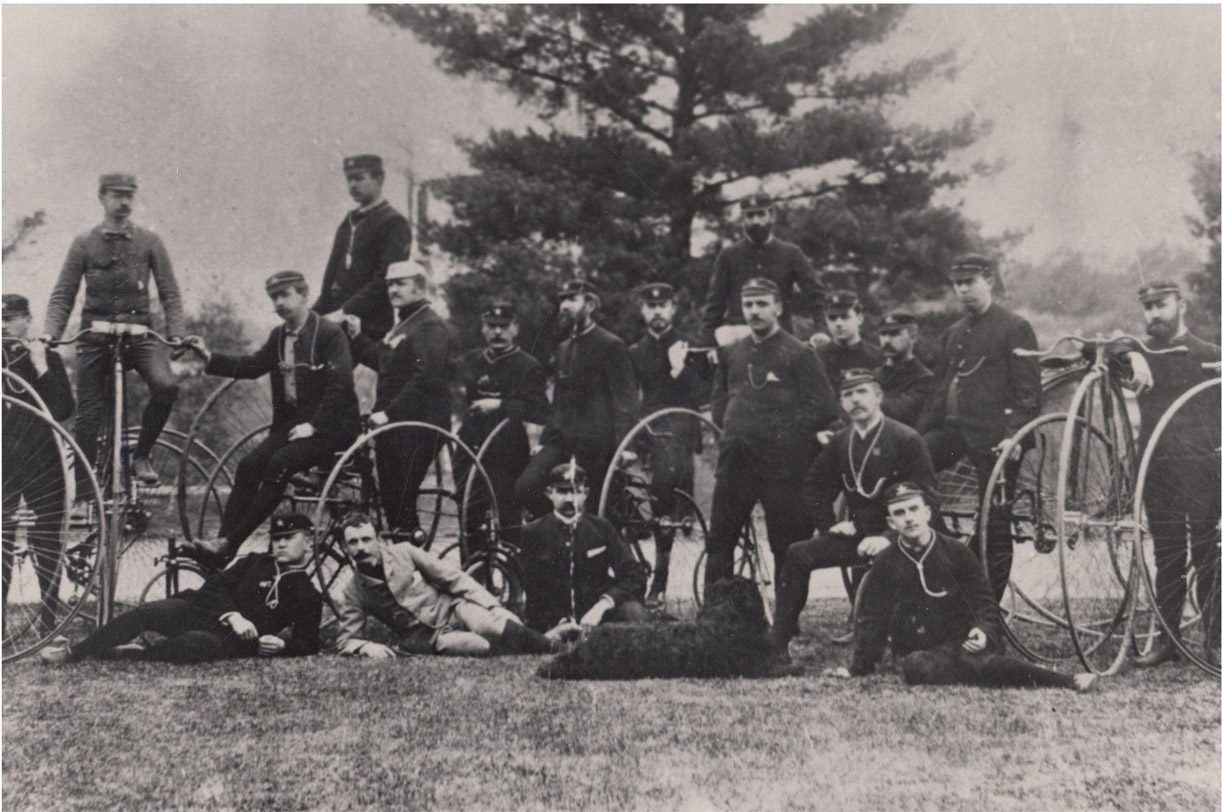 The Boston Bicycle Club displaying their high wheelers in Wellesley - photo 5