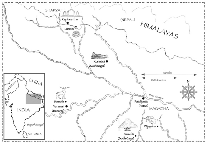 Key locations in the Buddhas life Map by Narasit Nuad-o-Lo Siddhrtha reached - photo 4