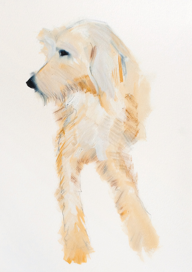 Trying to keep it simple Golden dog oil on paper Imaginary hound oil on - photo 7