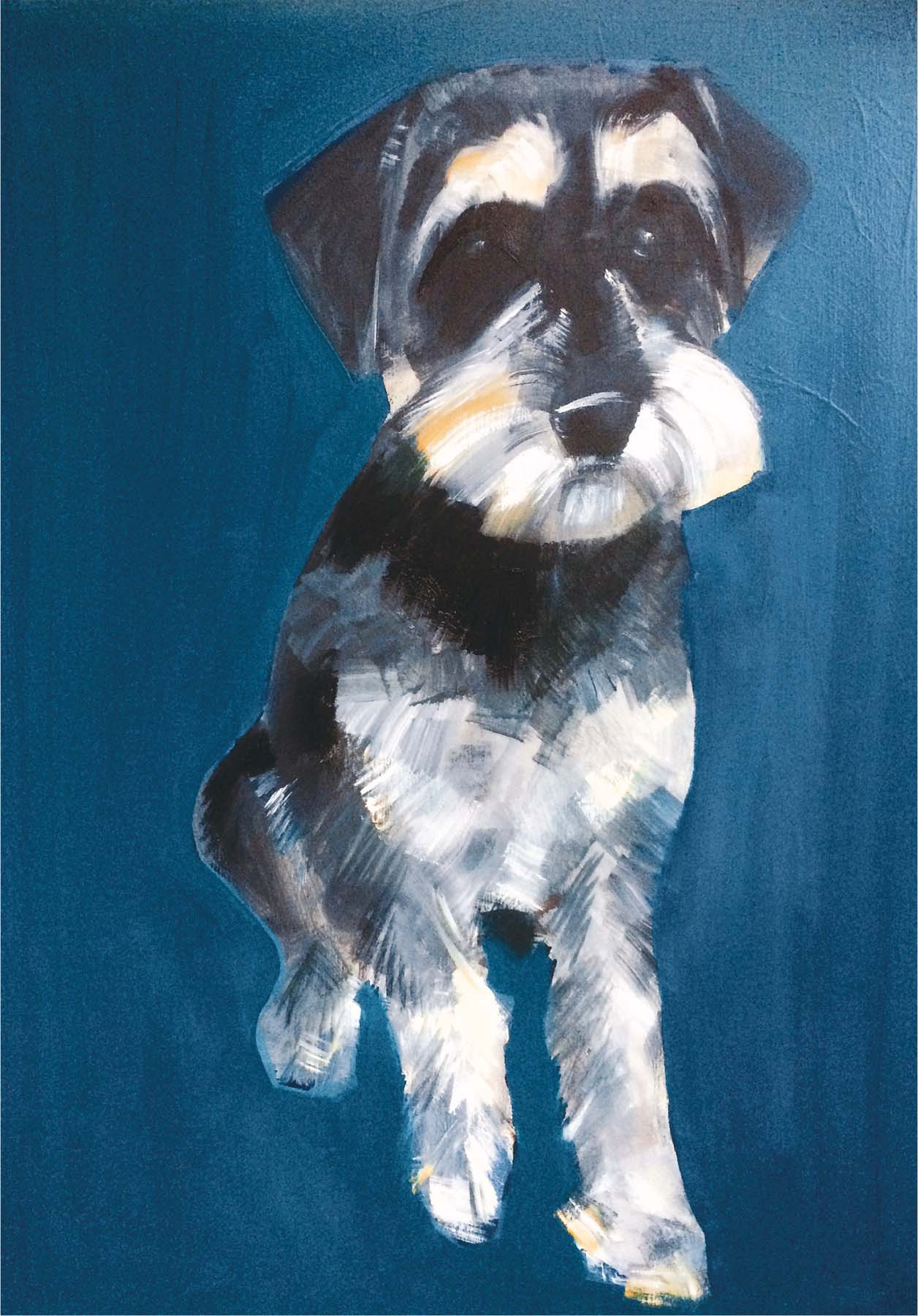 Schnauzers have very expressive little mustachioed faces Henry oil on board - photo 10