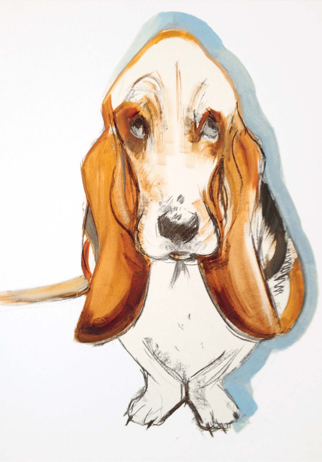 Basset hound a most unusual dog Whopper charcoal and gouache Edie oil on - photo 14