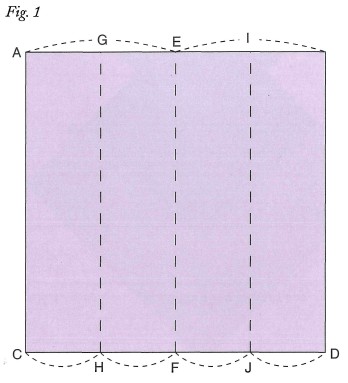 Step 1 Fold a square piece of paper down the center on line EF as shown in - photo 14