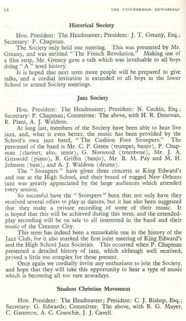 The school newspaper records Plants stint on the committee of the Jazz Society - photo 5