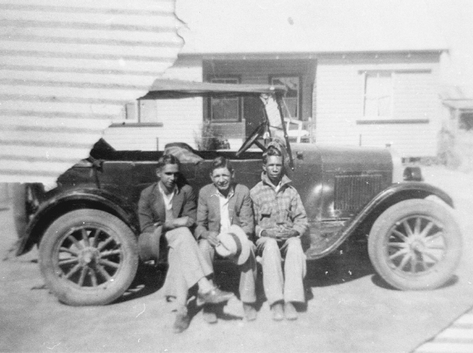 Len Waters brother Jim on the right with Nugget Wightman and Cecil Wightman - photo 3