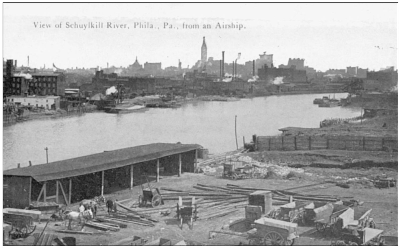 This view of the Schuylkill River and surrounding docks showed the working - photo 5