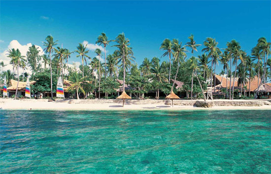 The tropical resort formula white sandy beach aqua sea palm trees and - photo 10