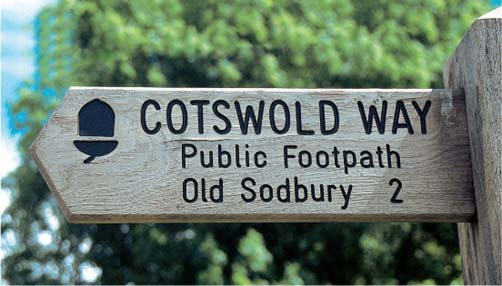 The national trail acorn symbol adorns Cotswold Way waymarks and signposts The - photo 7