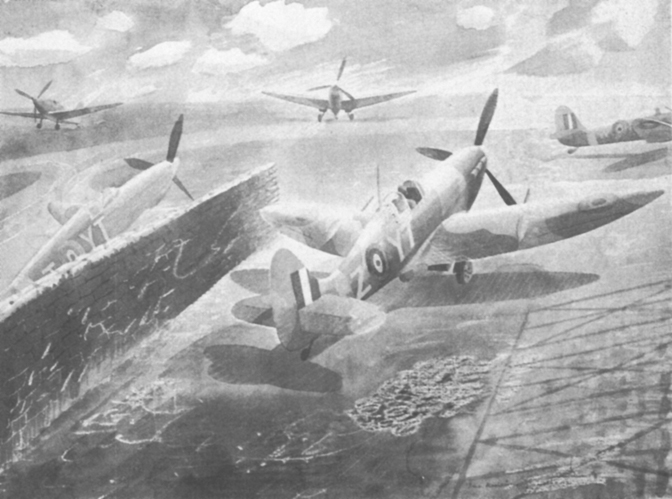 65 Squadron Spitfires at Sawbridgeworth Herts August 1940 painting by Eric - photo 25