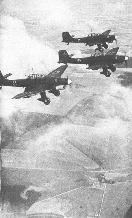 Junkers 87 Stukas en route to England Messerschmitt 110 flying above the - photo 29