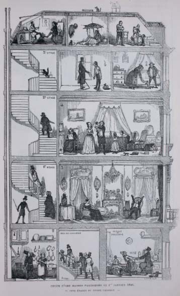 6 Cross-section of a Parisian house on 1 January 1845 by Bertall Albert - photo 6