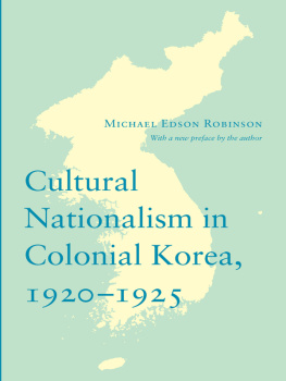 Robinson Cultural Nationalism in Colonial Korea, 1920-1925