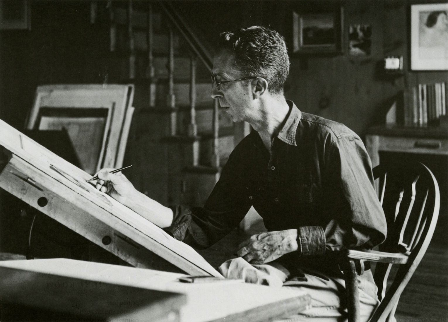 Norman Rockwell at work in his studio in Stockbridge Massachusetts Norman - photo 4