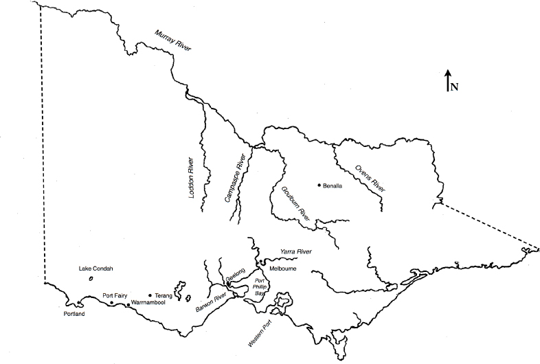 Port Phillip District map reproduced by hand by the author following AGL - photo 4