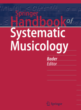 Rolf Bader - Springer Handbook of Systematic Musicology